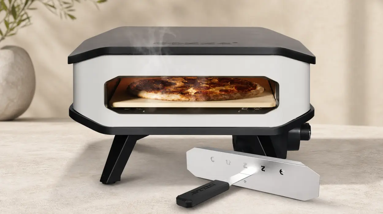 Horno para pizza eléctrico Cozze de 13 pulgadas con control digital y piedra de 34 cm