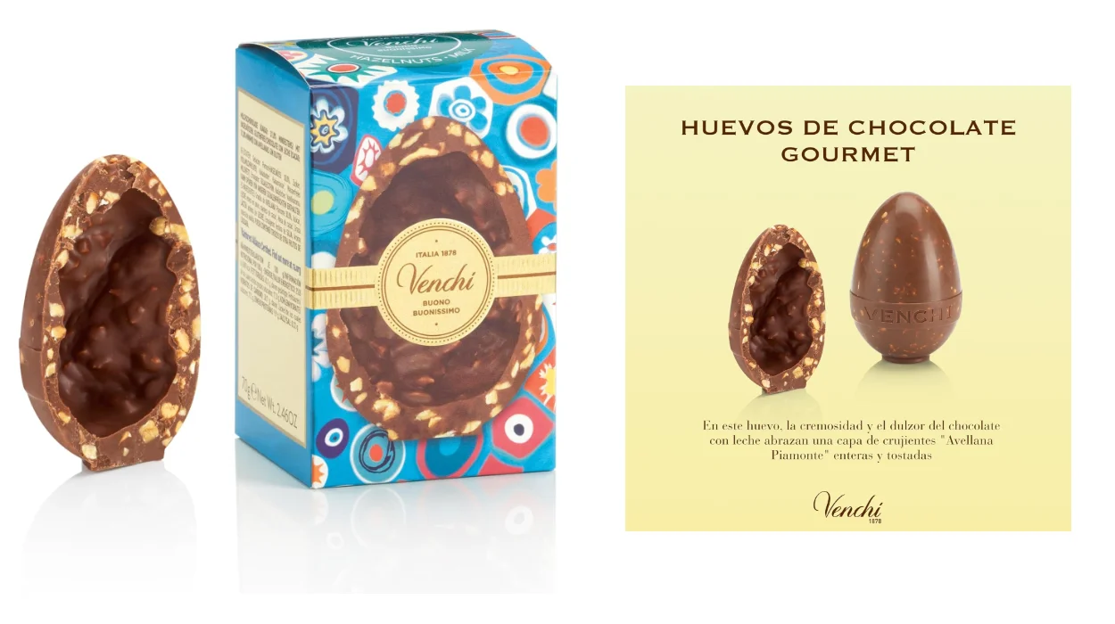 huevo Venchi de chocolate Mignon con Avellana Piamonte de 70 g