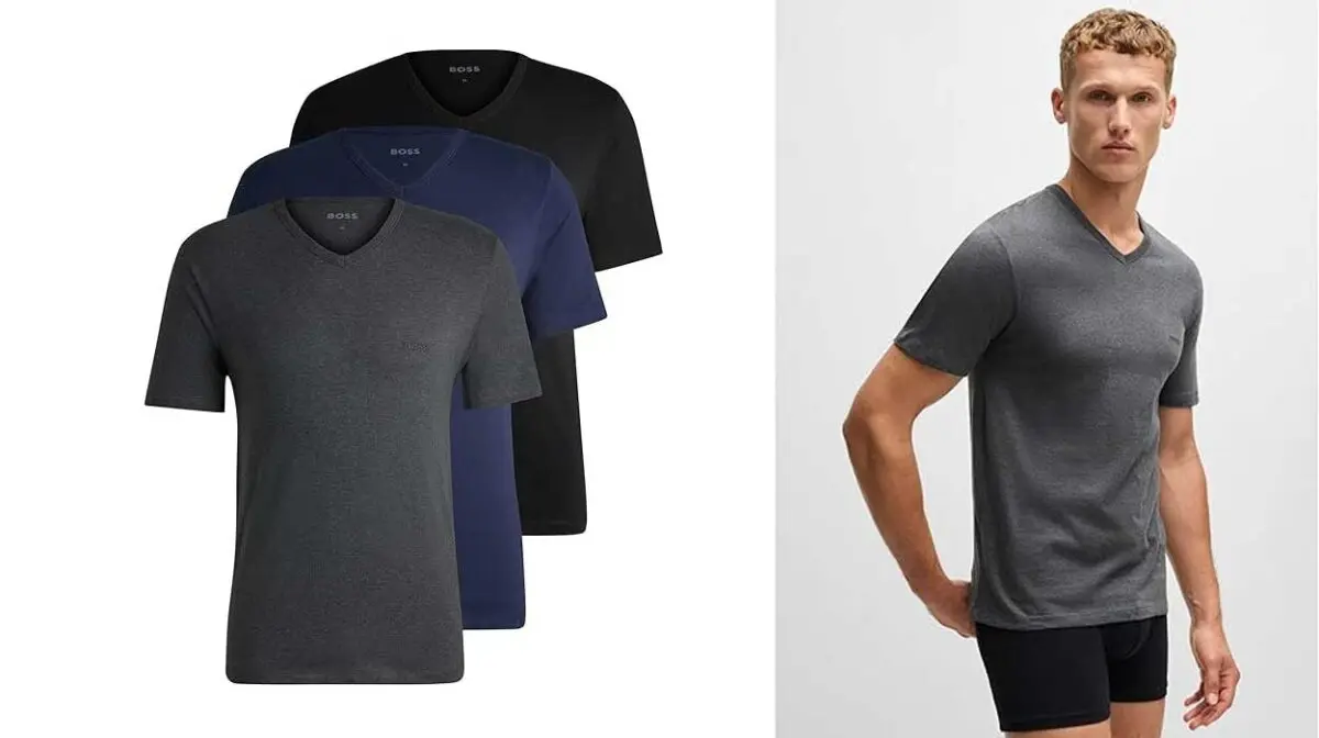 Pack x3 camisetas Hugo Boss cuello en V para hombre