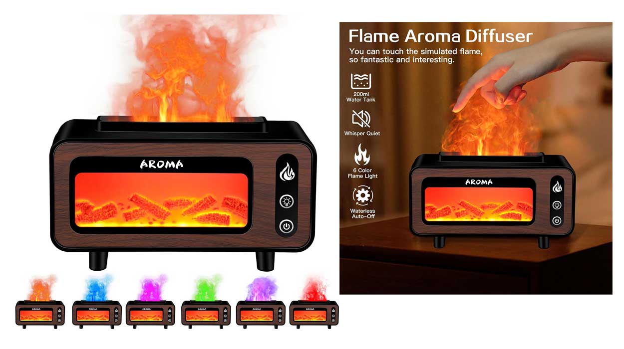 Humidificador difusor aroma efecto llama barato