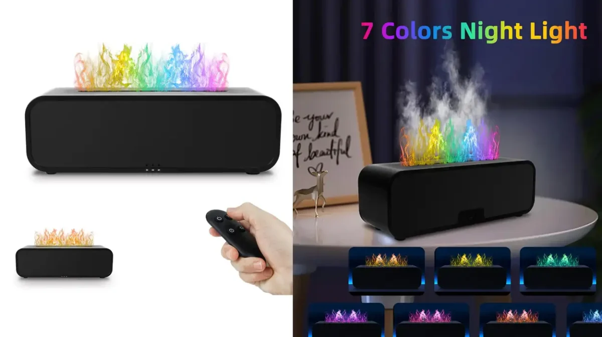 Humidificador y difusor de aceites esenciales Wula con luces LED efecto llama