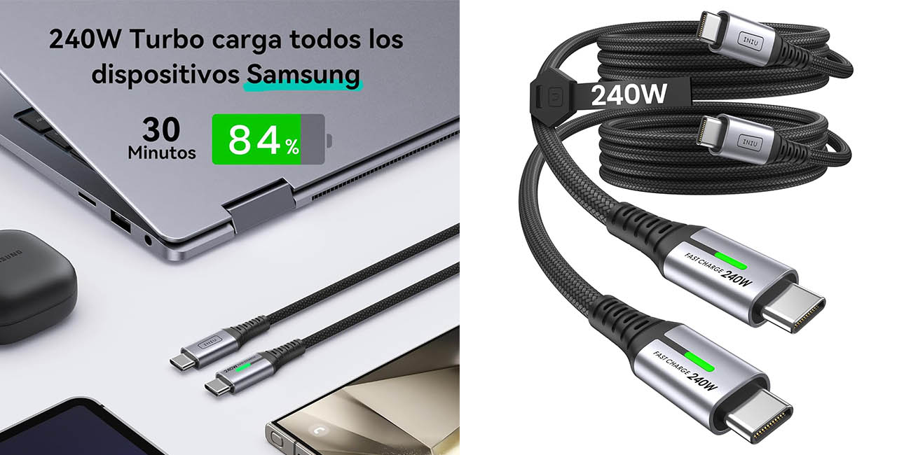 Iniu cables USB-C carga rápida chollo