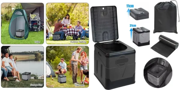 Inodoro portátil plegable para camping