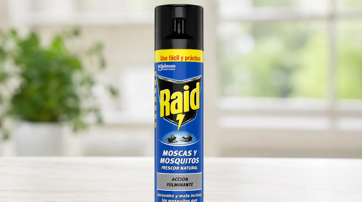 Elimina moscas y mosquitos al instante: Raid Insecticida aerosol frescor natural
