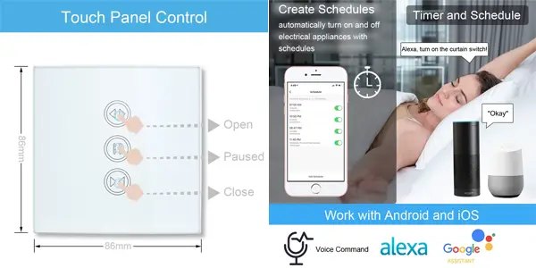 Interruptor LED de persiana LoraTap