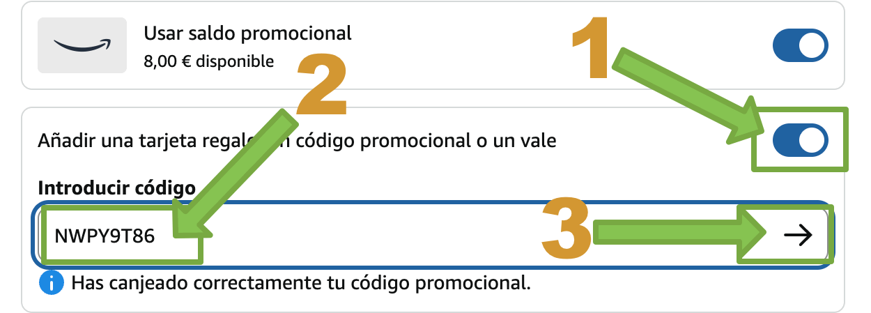 introducir cupón en Amazon