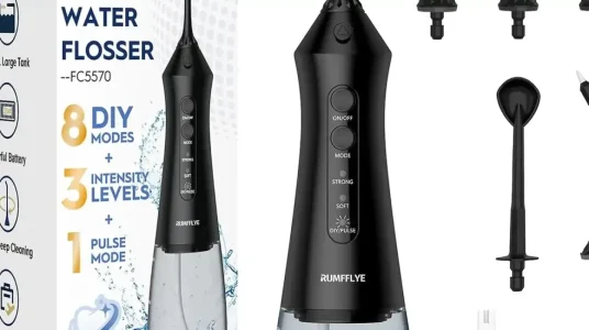 Chollo irrigador dental portátil irrigador bucal inalámbrico profesional water flosser 12 modos 5 boquillas