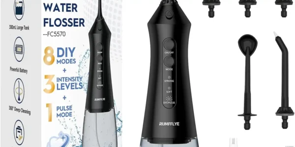 Chollo irrigador dental portátil irrigador bucal inalámbrico profesional water flosser 12 modos 5 boquillas