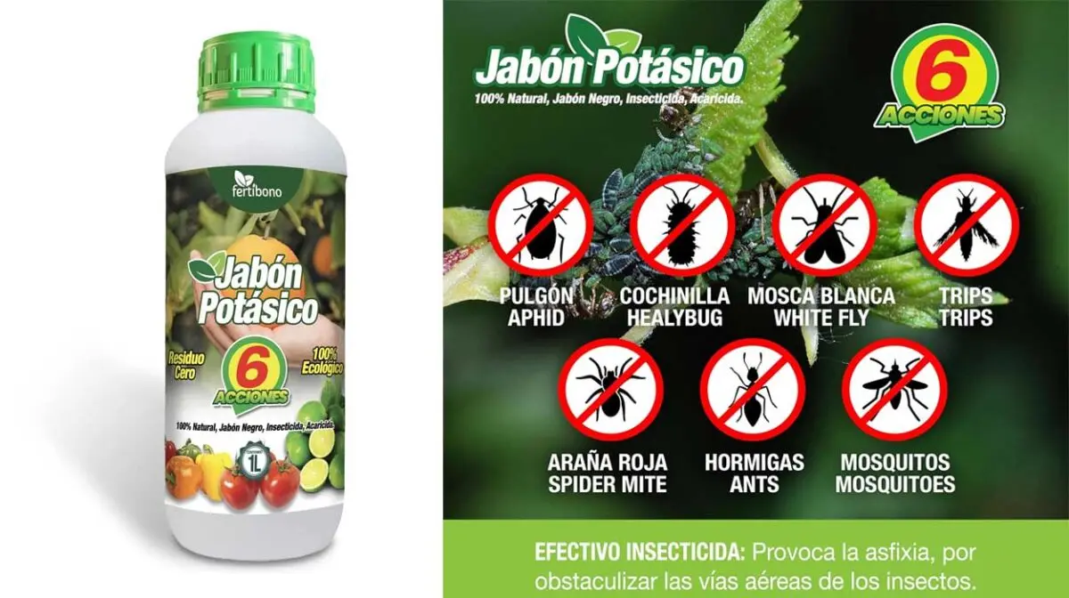 Jabón potásico Fertibono de 1 litro para plagas