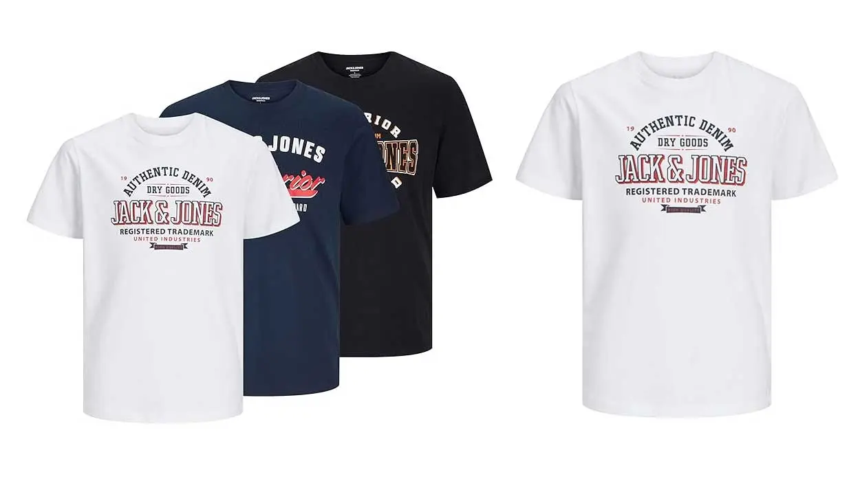 3 Camisetas Jack Jones Jjelogo infantiles baratas