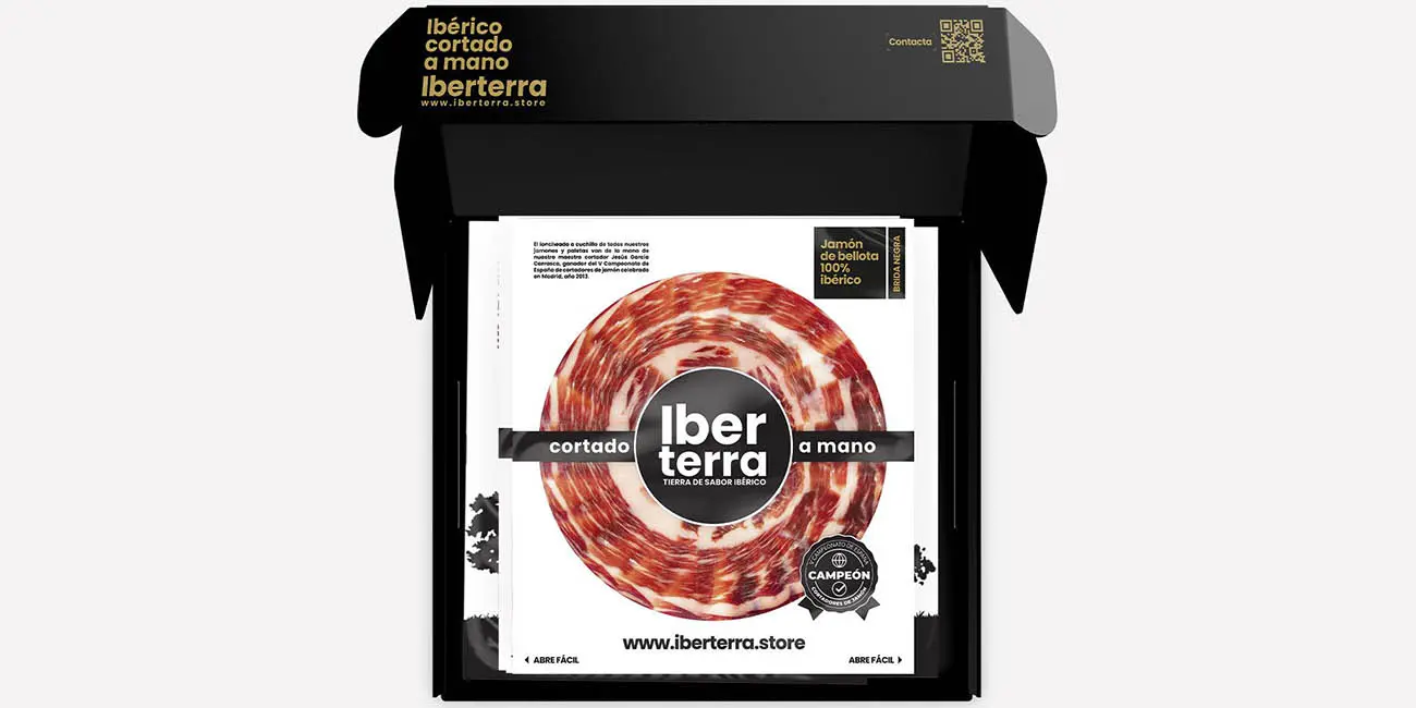 Jamón de bellota 100% ibérico Iberterra loncheado