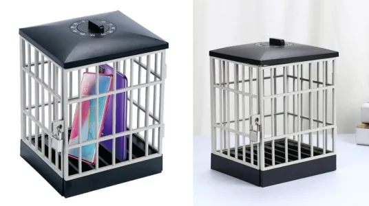 jaula para limitar el uso del móvil con temporizador y candado