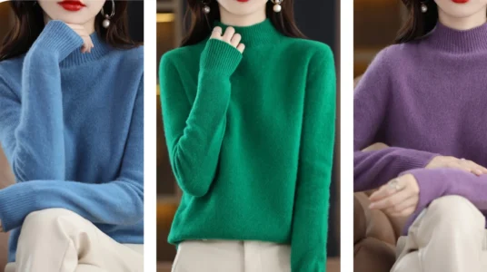 jerséis de cuello alto estilo coreano para mujer