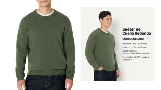 jersey Amazon Essentials (La elección de Demi) con cuello redondo texturizado para hombre