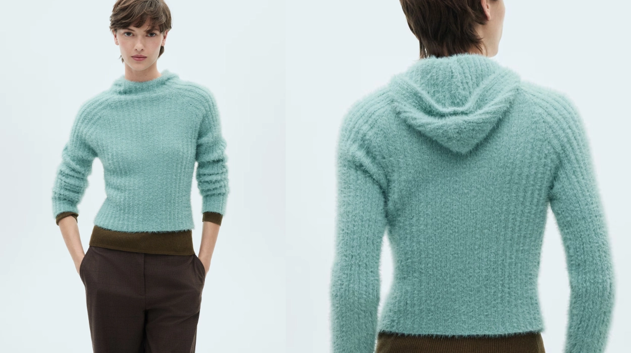 jersey con capucha efecto pelo Mango Outlet para mujer