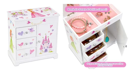joyero musical Jewelkeeper con 4 cajones