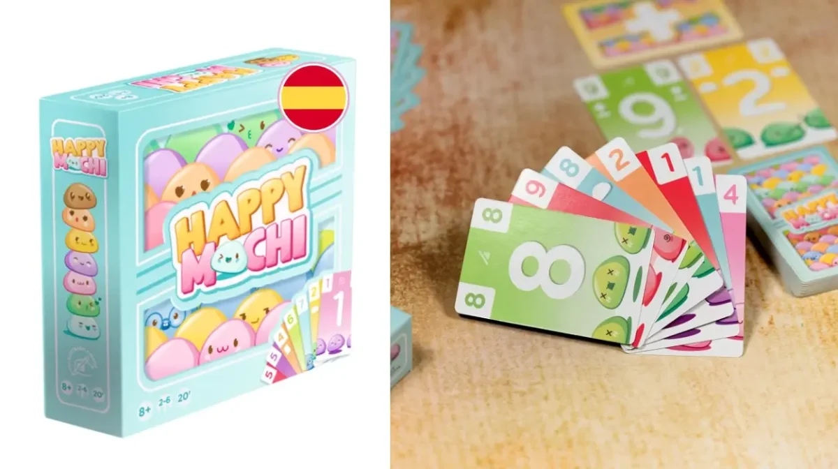 Juego de cartas Happy Mochi de Asmodee con diseño kawaii y estrategia divertida para 2-6 jugadores