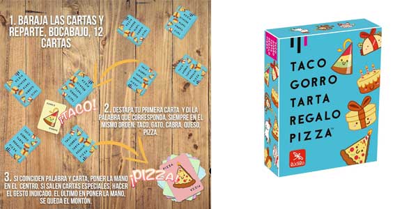 Juego de cartas Taco Gorro Tarta Regalo Pizza oferta