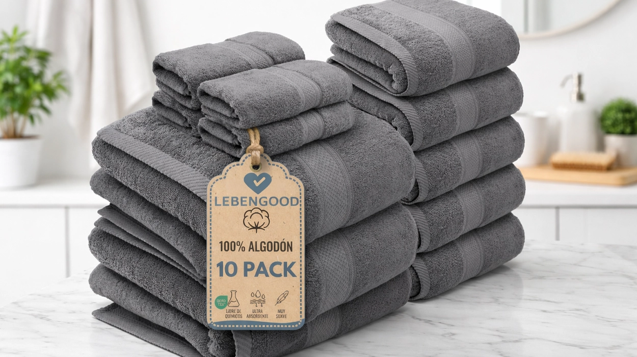 juego de 10 toallas de baño Lebengood grandes y pequeñas