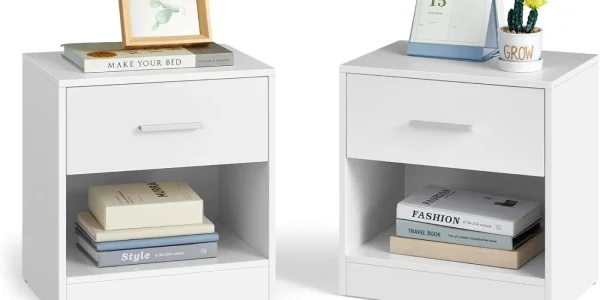 Chollo juego de 2 mesitas de noche vasagle con cajón