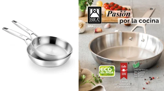 juego de 2 sartenes BRA Signature de acero inoxidable 24 y 28 cm