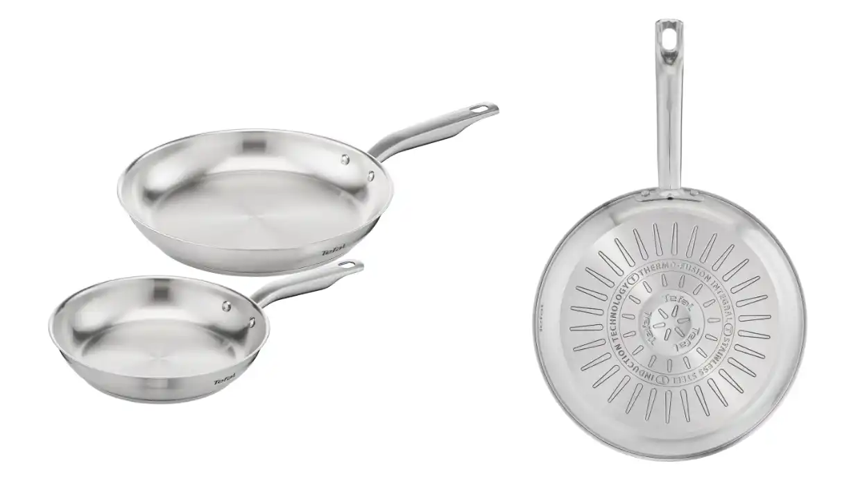 juego de 2 sartenes de acero inoxidable Premium Tefal Virtuoso de 24 y 28 cm