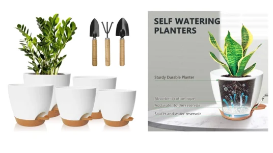 juego de 5 macetas con autoriego Idealife baratas