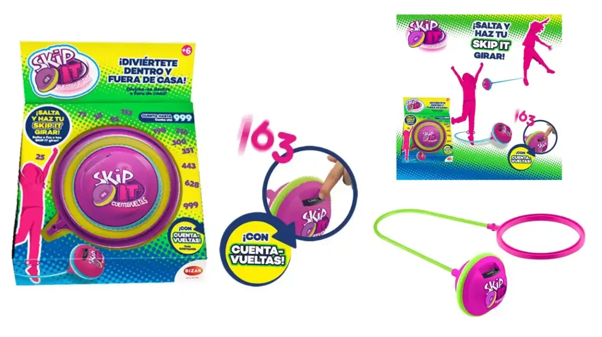 El juego de saltar Bizak Skip It Fusion con cuentavueltas cuesta MENOS DE 9€ en Amazon y te soluciona el verano de tus peques