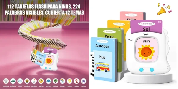 Juguete educativo con 112 tarjetas flash didácticas