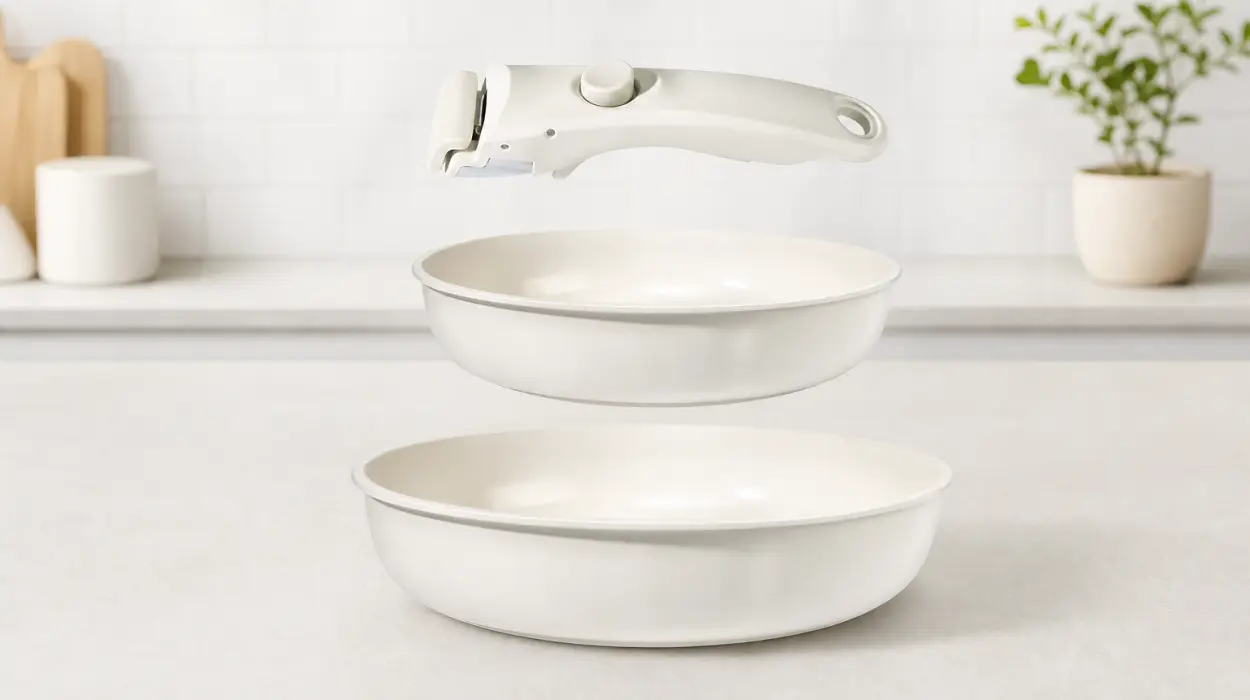 Set de 3 piezas GiPP con sartenes cerámicas y mango desmontable