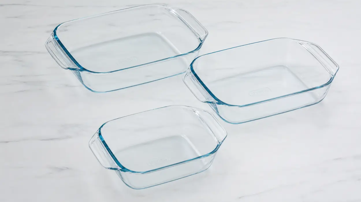 Juego de 3 platos de horno Pyrex rectangulares de vidrio borosilicato en 3 tamaños