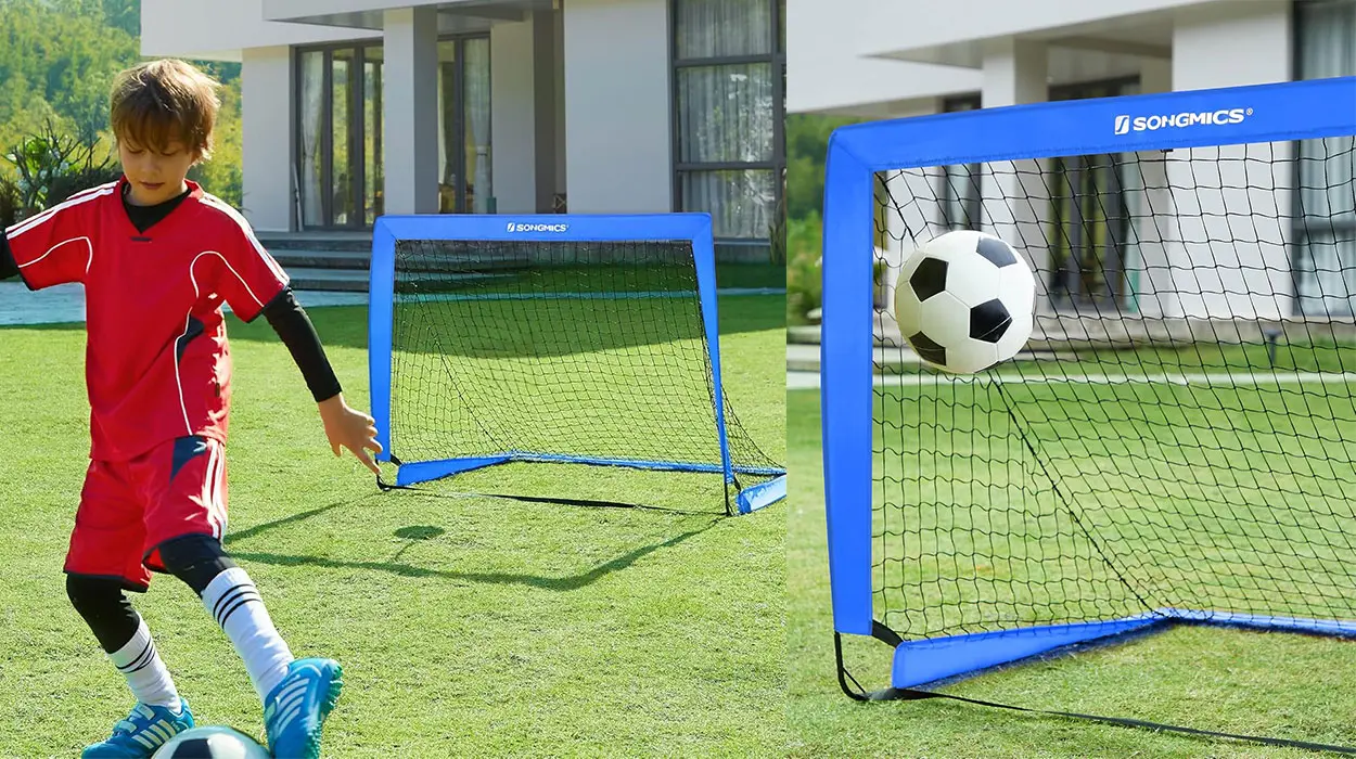 Juego Songmics de 2 porterías de fútbol plegables para niños barato