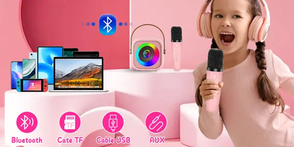 Karaoke portátil MicQutr con micrófono y Bluetooth