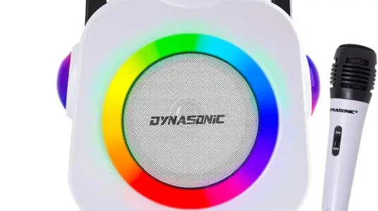 Karaoke USB Dynasonic con micrófono, ideal para niños y niñas, altavoz recargable y portátil