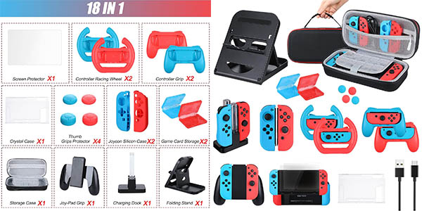 Kit de accesorios Icyant 18 en 1 para Nintendo Switch
