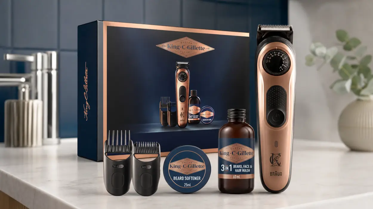 Kit de barba King C. Gillette con recortadora para hombre