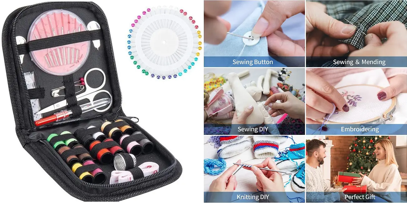 Kit de costura portátil de 91 piezas
