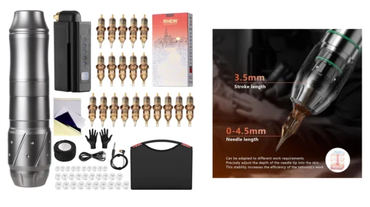 kit de máquina de tatuaje inalámbrica Hawink