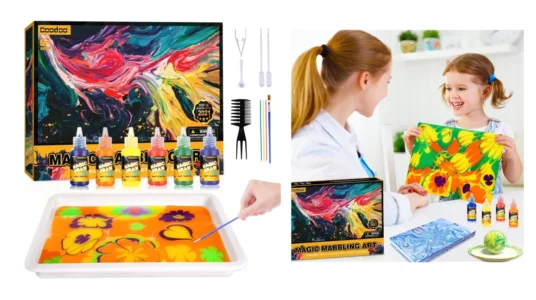 kit de pintura de marmoleado en agua para niños