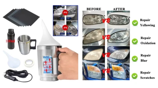 kit de pulido de faros de coche