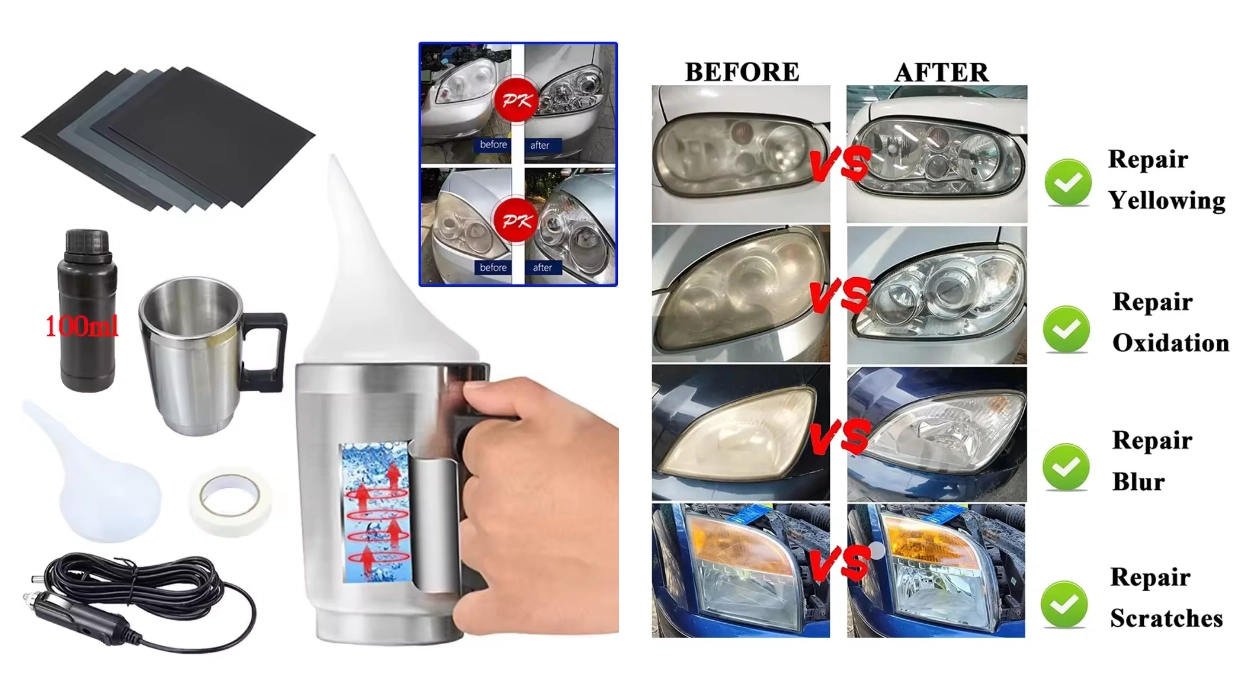 kit de pulido de faros de coche