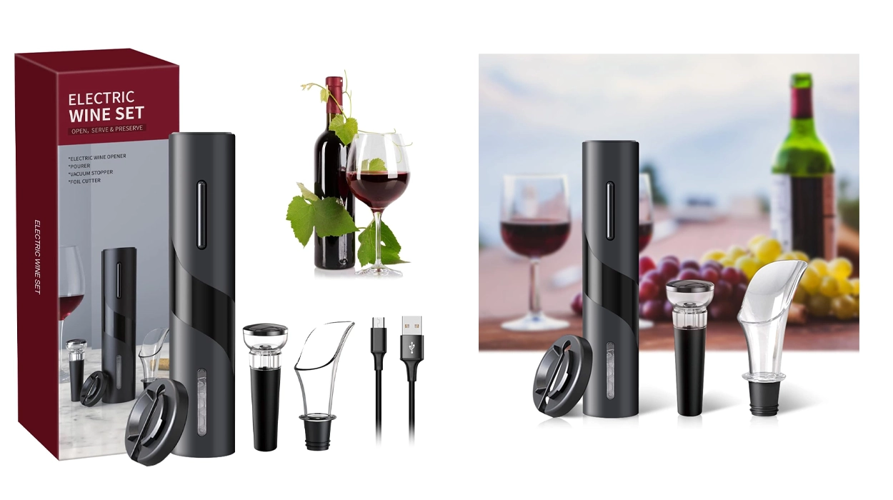 kit de sacacorchos eléctrico recargable con accesorios