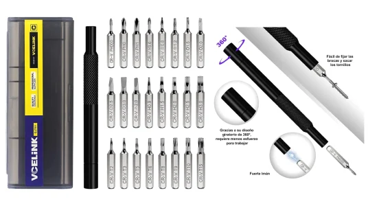 kit-destornillador-de-precision-25-en-1-vcelink-con-24-puntas