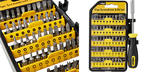 Kit de destornillador Rolson con 51 piezas barato