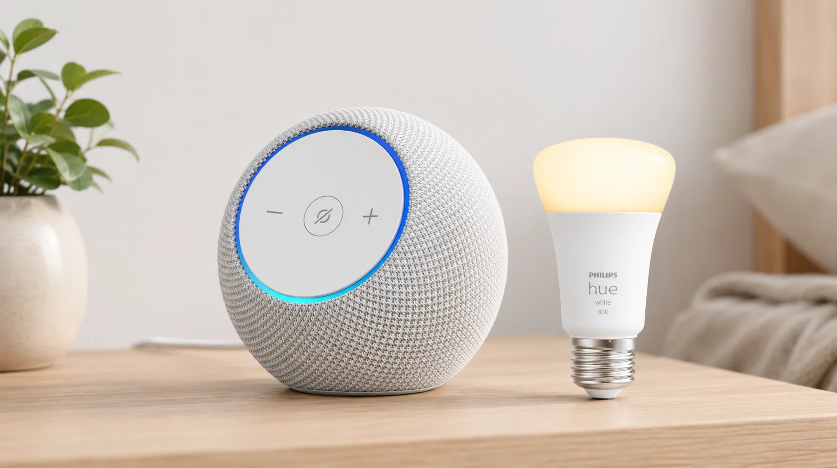 Amazon Echo Dot Max con bombilla Philips Hue White