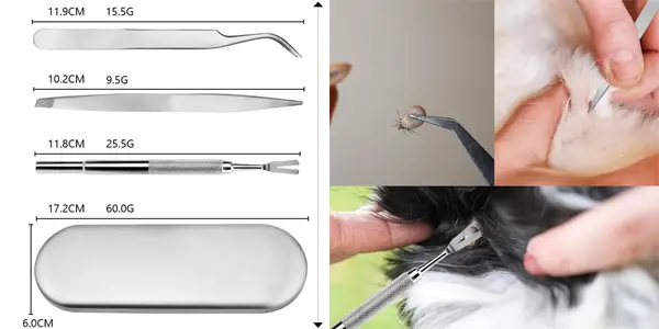 Juego de utensilios Satiskid para eliminar garrapatas