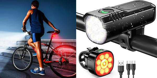 Pack x2 Luces LED para bicicleta ISEYOU recargables USB