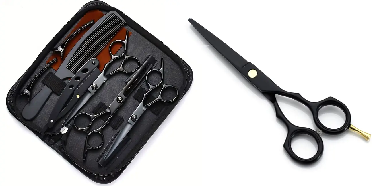 Set de peluquería con tijeras de acero japonés
