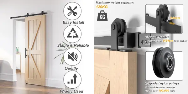 Kit de puerta corredera SANKEYTEW de 201 cm