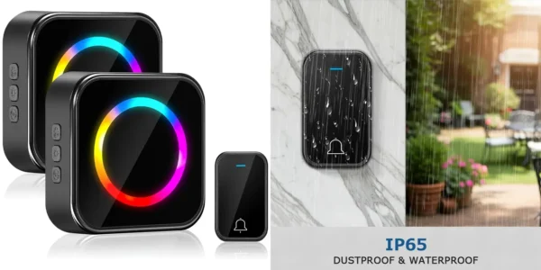 Kit de timbre inalámbrico Pohicoo con pulsador y 2 receptores